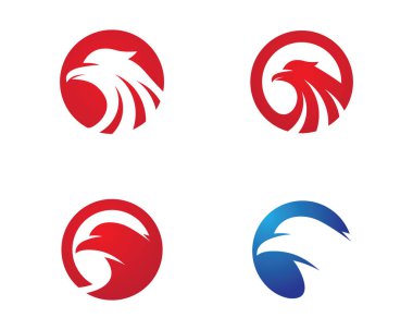 Şahin Kartalı Kuş Logo Şablonu vektör simgesi