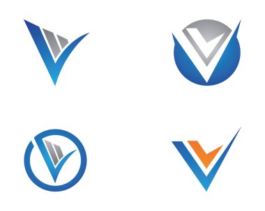 V Harfi Logo İş Şablonu Vektör Simgesi Simgesi