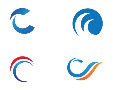 Su dalgası logo şablonu