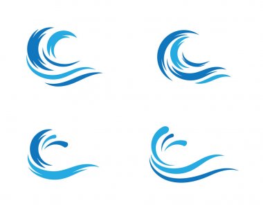 Su dalgası logo şablonu