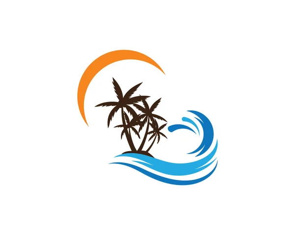 Пальмове дерево літо шаблон логотипу Векторні ілюстрації — стоковий вектор