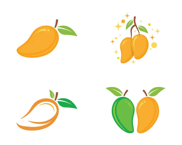 Mango en estilo plano. Logo vectorial de mango. Icono de mango — Vector de stock