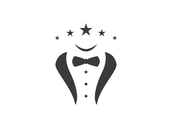 Tuxedo logotipo modelo vetor ícone ilustração design —  Vetores de Stock