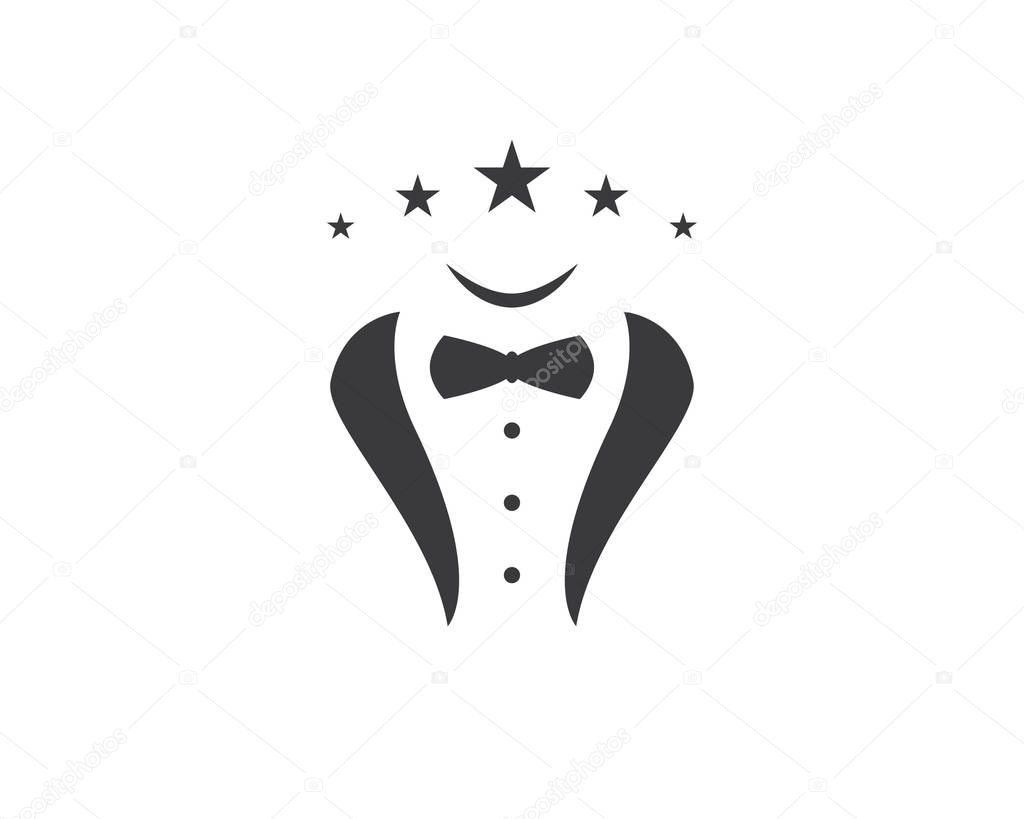 Tuxedo logo template vector icon illustration design