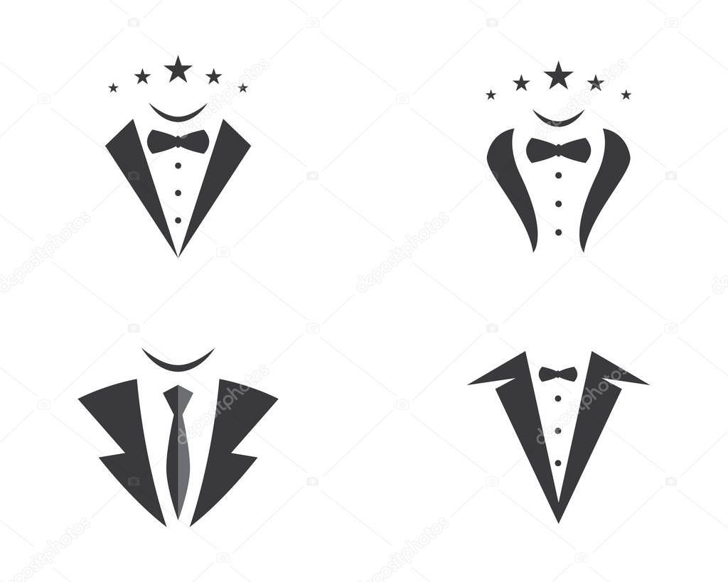 Tuxedo logo template vector icon illustration design