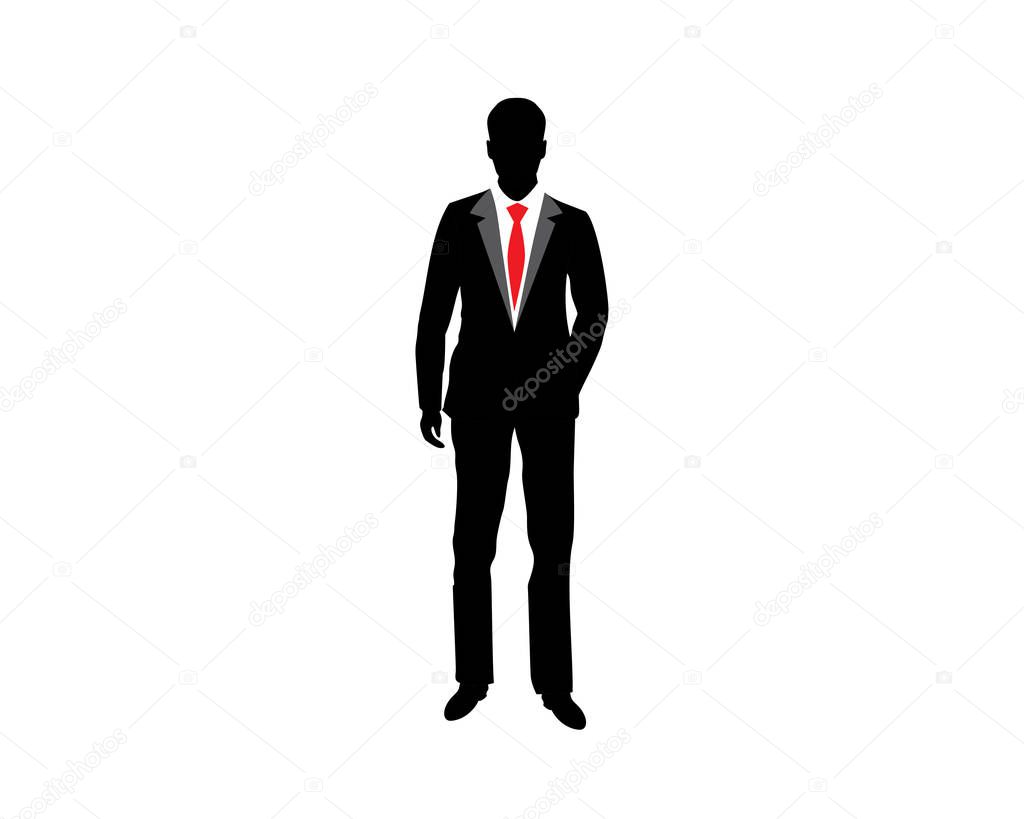 Silhouette illustration of a businessman running riching the star with briefcase, business, energetic, dynamic concept