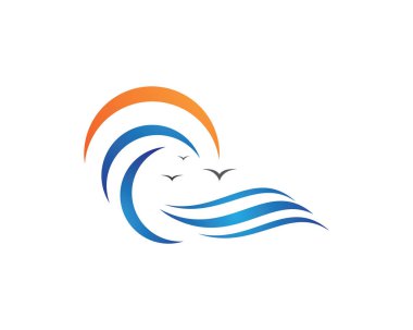 Su dalgası logo şablonu