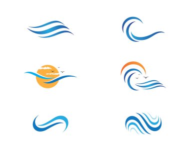 Su dalgası logo şablonu