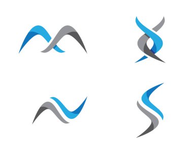 Su Dalgası sembolü ve simge logo şablonu vektörü