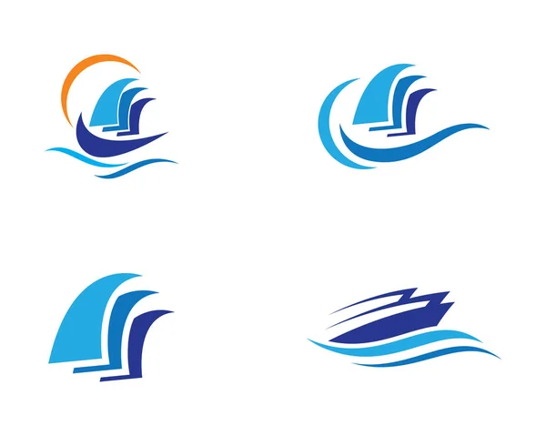 Cruzeiro navio logotipo modelo vetor ícone design — Vetor de Stock