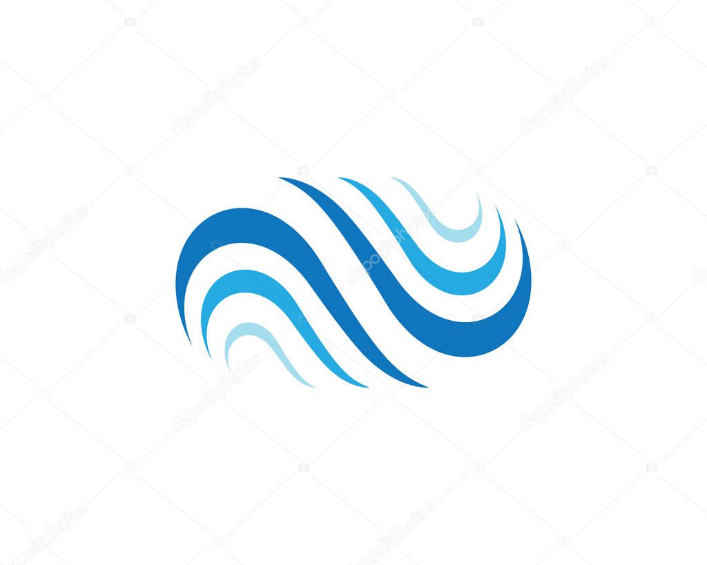 Water Wave symbol and icon Logo Template vector