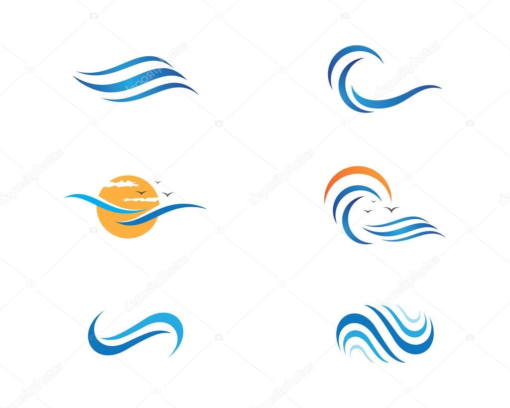 Water Wave symbol and icon Logo Template vector