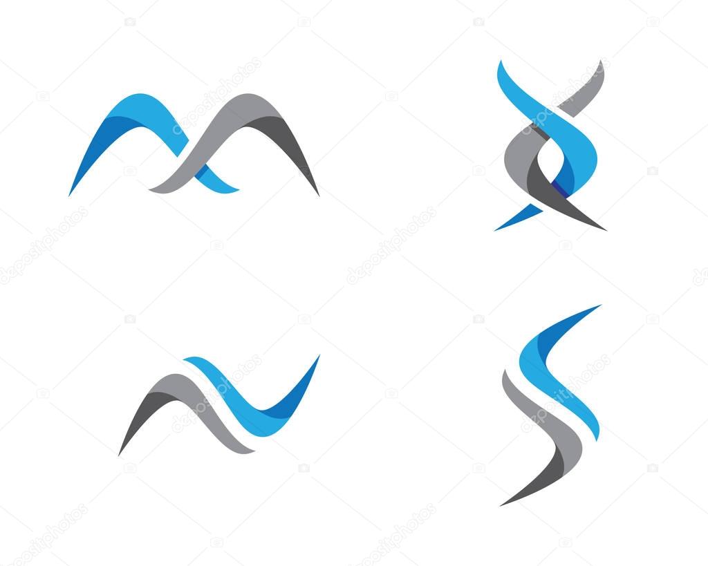 Water Wave symbol and icon Logo Template vector