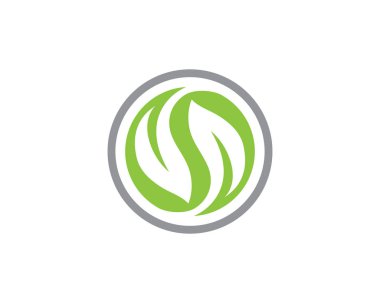 Yeşil yapraklı ekoloji doğa element ikonu logoları