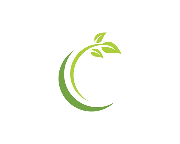 Logotipos de folha verde ecologia elemento de natureza vetor ícone — Vetor de Stock