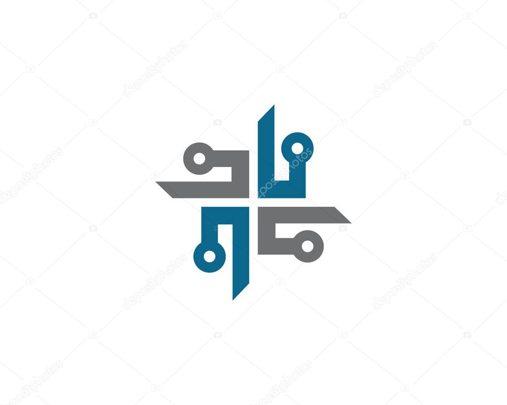 Cable, wires, wiring logo template vector icon