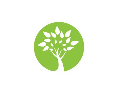 Yeşil yapraklı ekoloji doğa element ikonu logoları