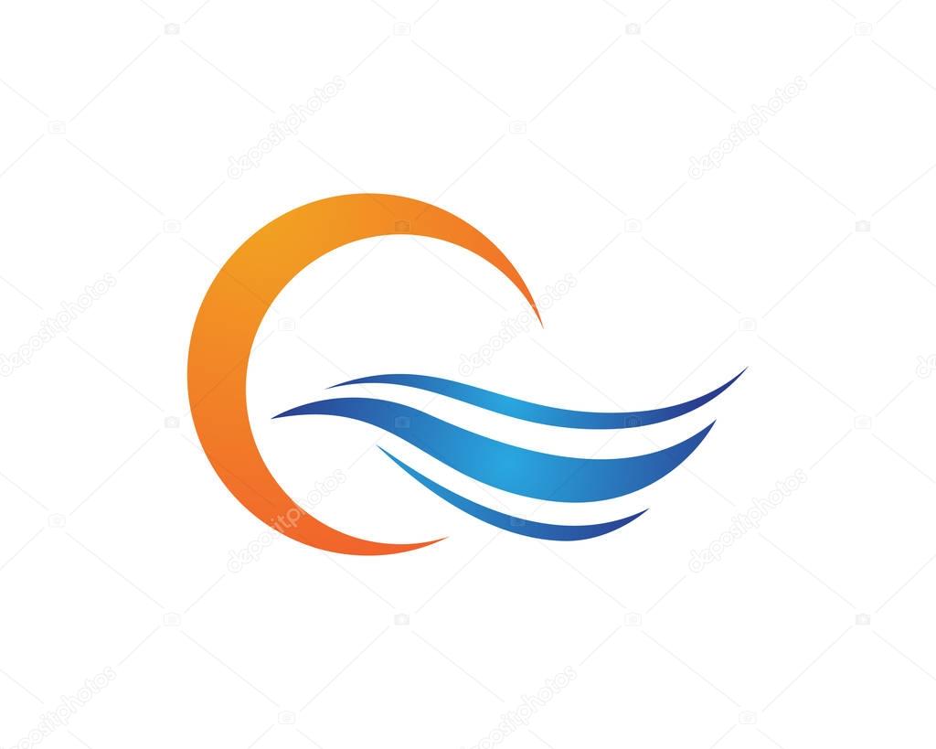 Water Wave symbol and icon Logo Template vector