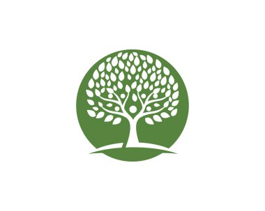 Yeşil yapraklı ekoloji doğa element ikonu logoları