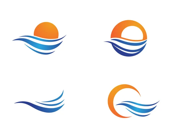 Σύμβολο κύματος νερού και διάνυσμα προτύπου λογότυπου εικονιδίων — Διανυσματικό Αρχείο