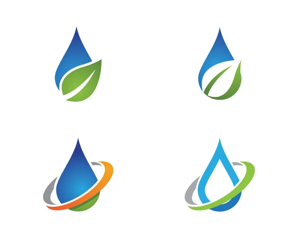 Goccia d'acqua Logo Template disegno vettoriale illustrazione — Vettoriale Stock