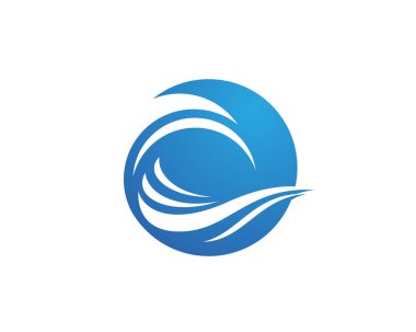 Su dalgası logo şablonu