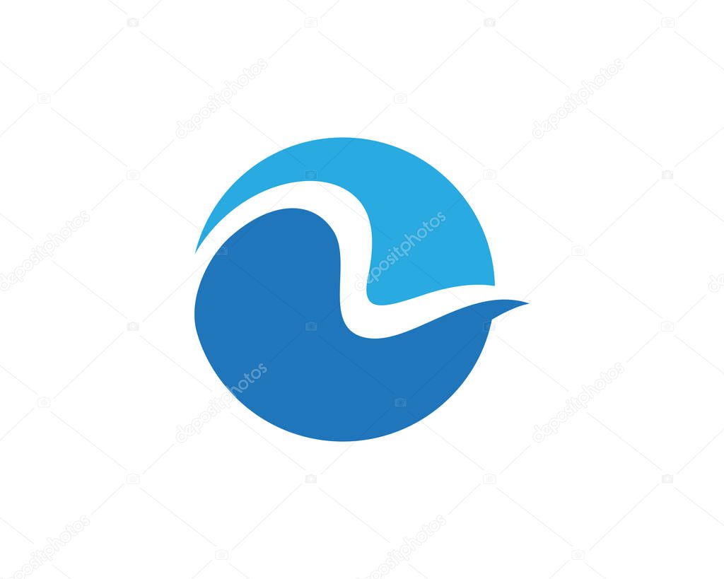 Water Wave symbol and icon Logo Template vector