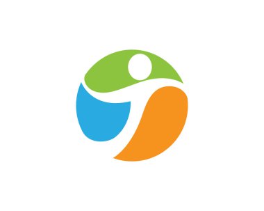 Eğlenceli insanlar Sağlıklı Yaşam Logosu şablon vektör simgesi