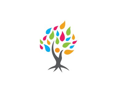 Yeşil yapraklı ekoloji doğa element ikonu logoları