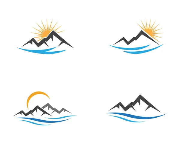 Icono de alta montaña Logo Plantilla de negocio Vector — Vector de stock