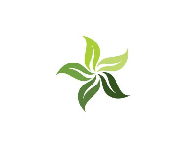Yeşil yapraklı ekoloji doğa element ikonu logoları