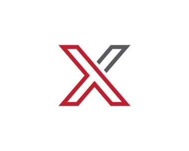 X harfi Logo şablonu vektör