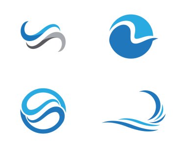 Su dalgası logo şablonu 