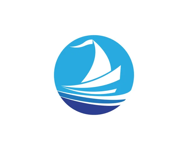 Navio de cruzeiro logotipo modelo — Vetor de Stock