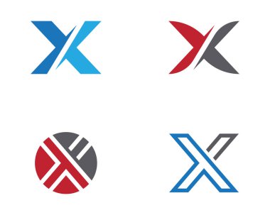 X Harfi Logo Şablonu