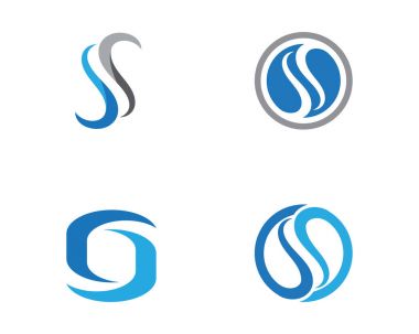 S harfi logo tasarım vektörü