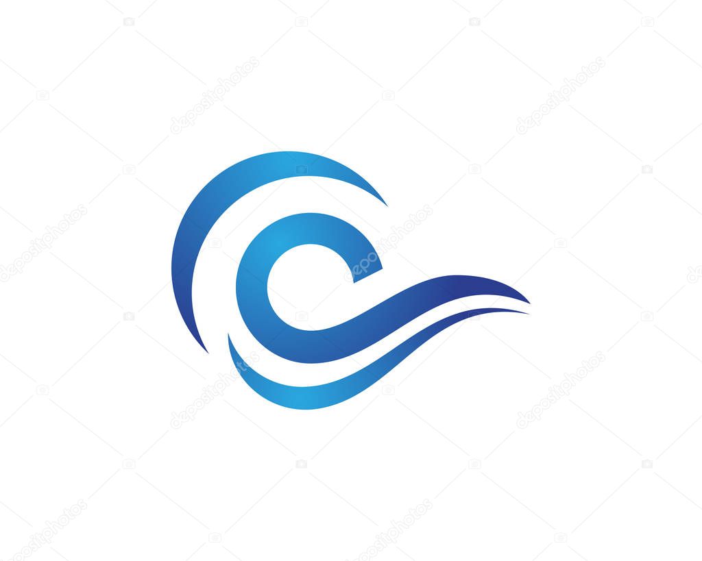 Water wave Logo Template vector 