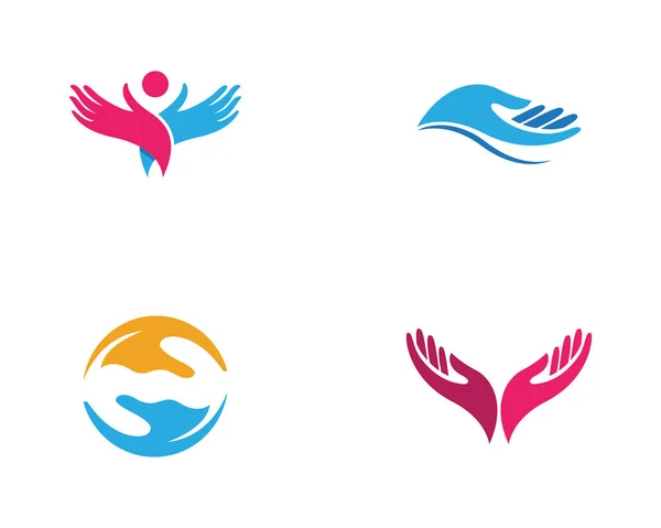 Πρότυπο λογότυπου φροντίδας χεριών — Διανυσματικό Αρχείο