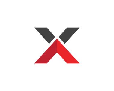 X Harfi Logo Şablonu