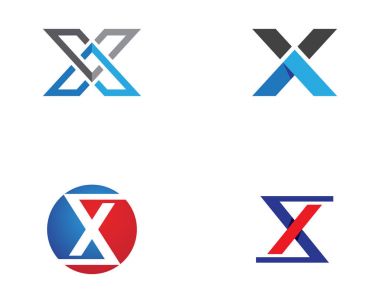 X Harfi Logo Şablonu