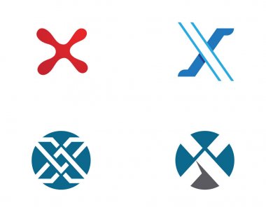X Harfi Logo Şablonu