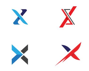 X Harfi Logo Şablonu