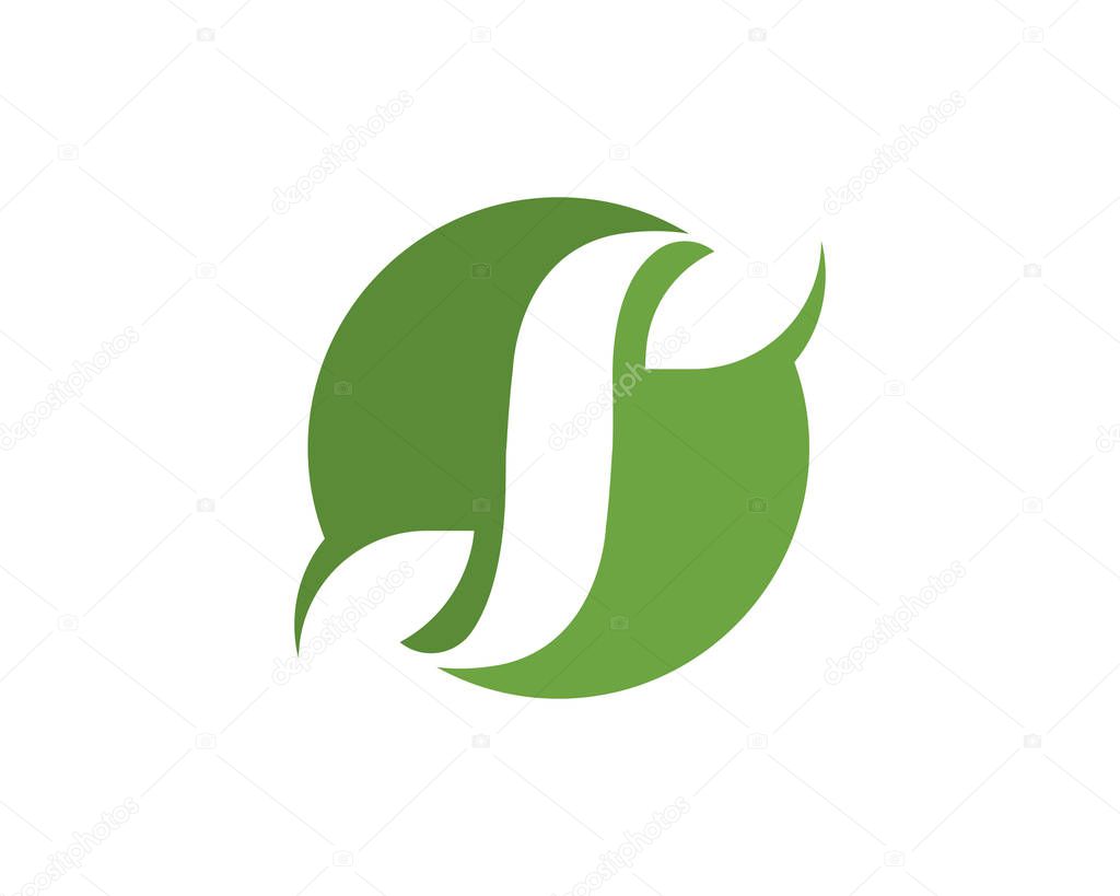 Letter Logos of green tree leaf ecology nature element vector icon