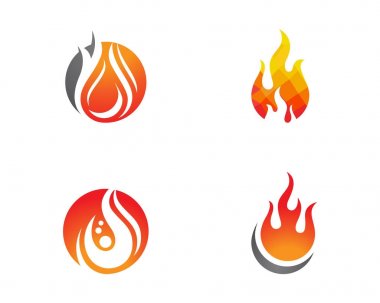 ateş alev logosu şablonu