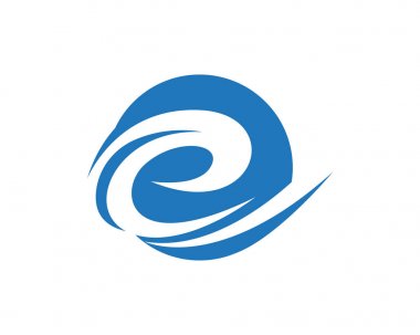 E harfi su dalgası Logo şablonu