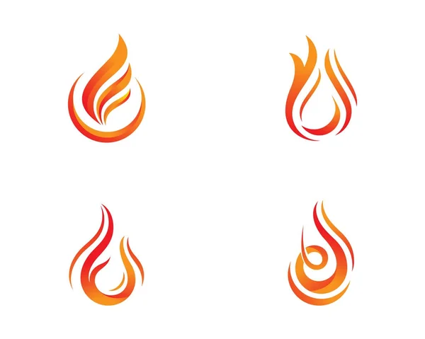 Fuego llama logotipo plantilla — Vector de stock