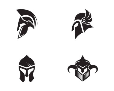 Spartalı kask logo şablonu 