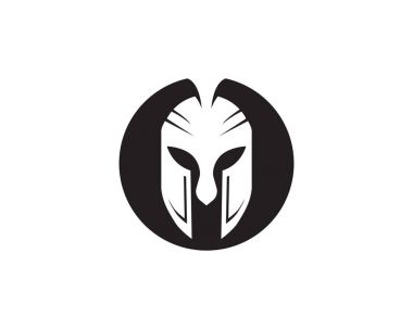 Spartalı kask logo şablonu 