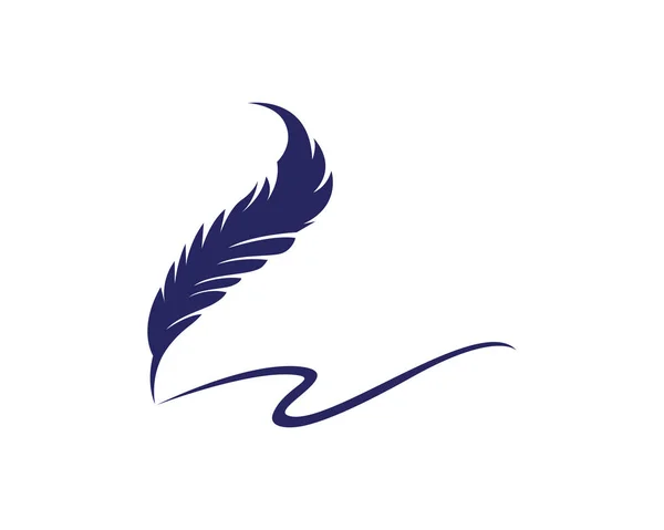 Pluma pluma Logo plantilla — Vector de stock