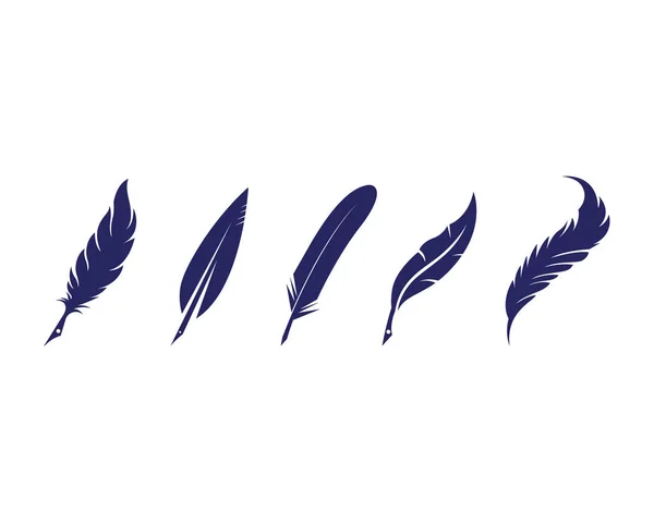 Feather pen Logo template — Stock Vector